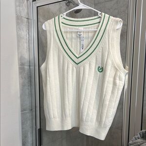 Victoria's Secret White and Green Knit Vest